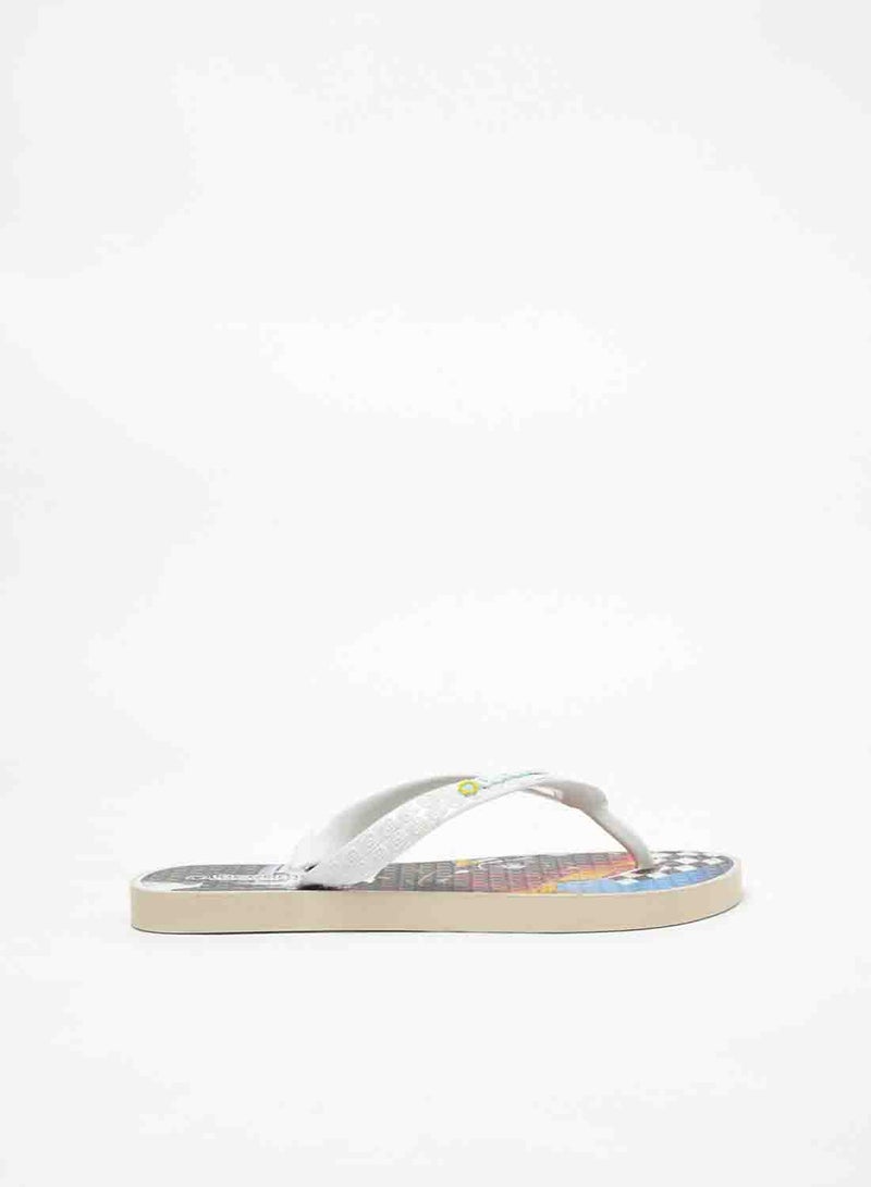 Geoomnii - Dylan Printed Slip On Slipper White - Image 1
