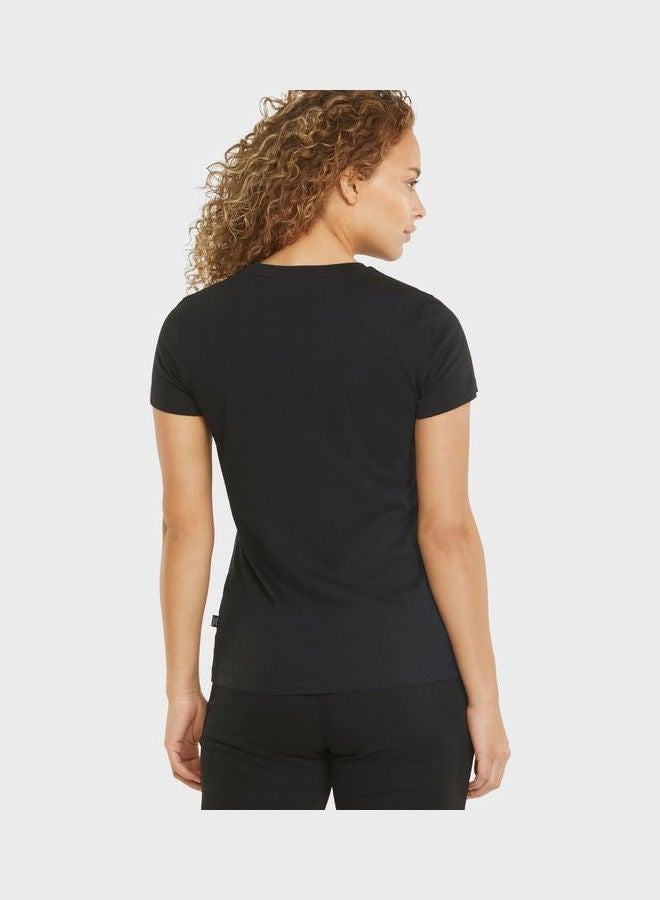 PUMA - Essential Metallic Logo T-Shirt Black - Image 1