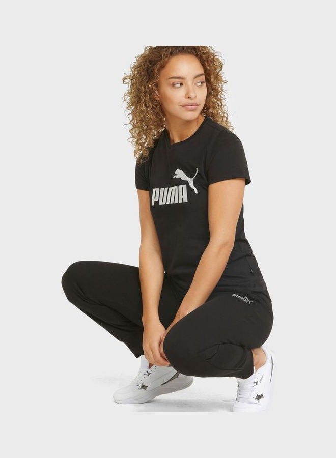 PUMA - Essential Metallic Logo T-Shirt Black - Image 1