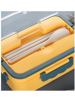 Arabest Wheat Straw Microwave Lunch Box - Yellow Yellow 12 x 20 x 7.6cm  - Image 4