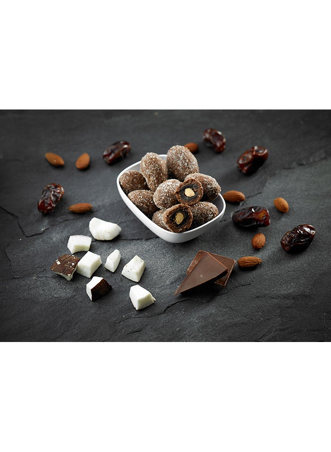 تمرة تمر محشو باللوز ومغطى بالشوكولاتة وجوز الهند 100جرام - Image 4