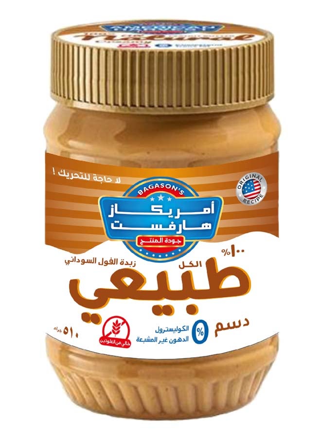 American Harvest All Natural Peanut Butter Creamy 510grams  - Image 2