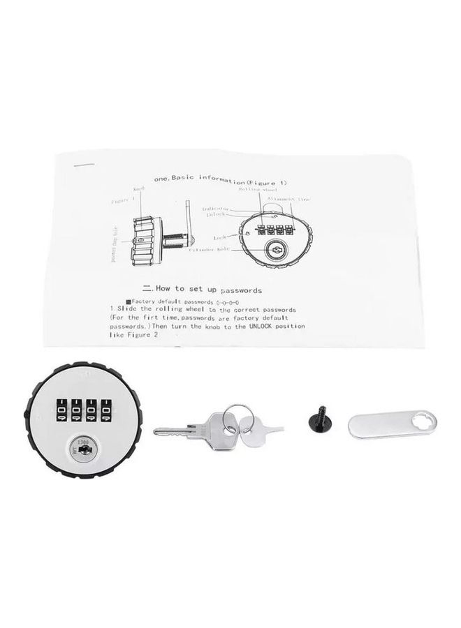 Digital Cabinet Lock With Key Black/White 58x23mm  - Image 3