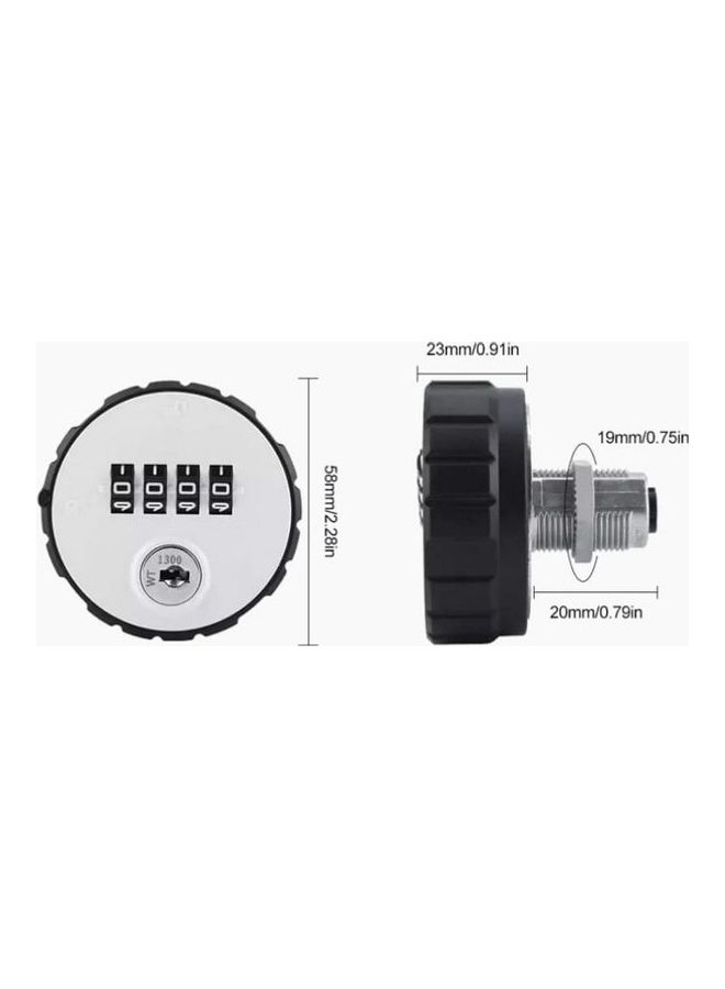 Digital Cabinet Lock With Key Black/White 58x23mm  - Image 2