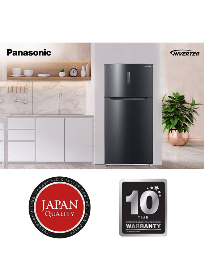 Panasonic - 833L Gross Capacity - 650L Net Capacity, Double Door Top Freezer With Nutri Tafreez Technology, External Touch Control Panel, Surround Cooling, Dual Crisper With Humidity Control with Jumbo Freezer NR-BC833VS Dark Grey - Image 1