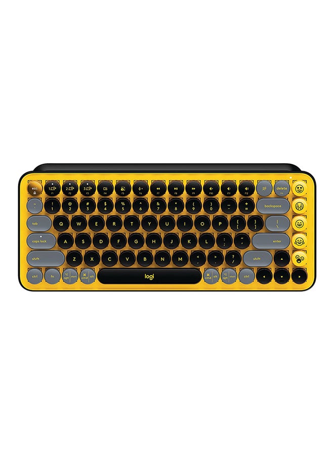 Logitech - POP Keys Mechanical Wireless Keyboard With Customisable Emoji Keys, Durable Compact Design, Bluetooth Or USB Connectivity, Multi-Device, OS Compatible, US Layout Yellow - Image 1