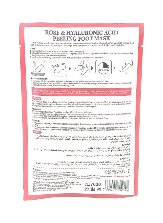 Rose & Hyaluronic Acid Peeling Foot Mask 40grams - v1646887419/N52871967A_2