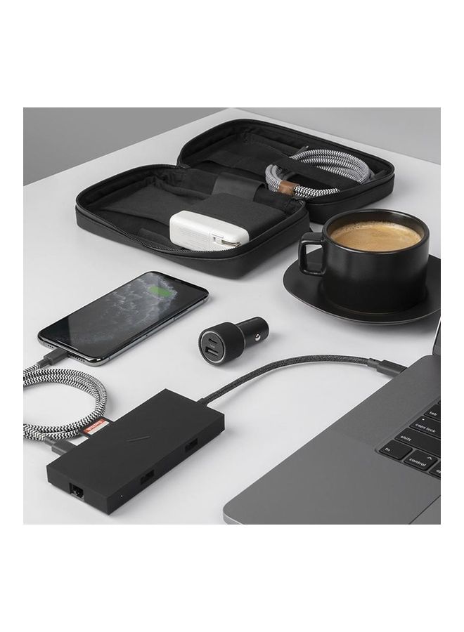 Type-C Smart Hub 7-in-1 Adapter w/ 2x USB 3.0, USB-C PD, HDMI, Micro SD, SD Card Reader, Ethernet Port Grey