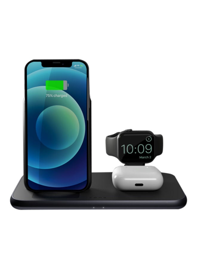 Zens Aluminium 4-in-1 Stand Wireless Charger with 45W USB PD Black - Image 1