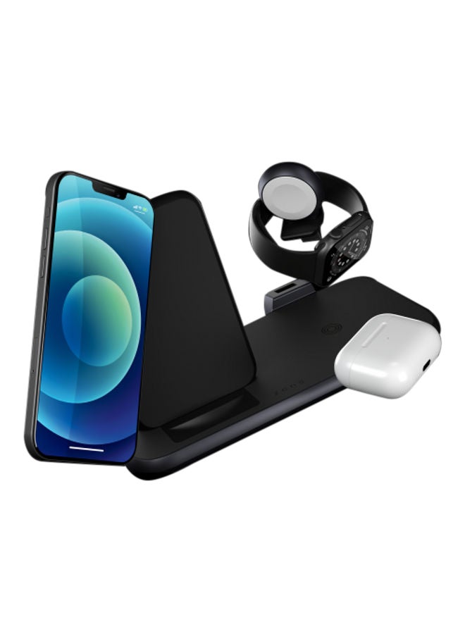 Zens Aluminium 4-in-1 Stand Wireless Charger with 45W USB PD Black - Image 3