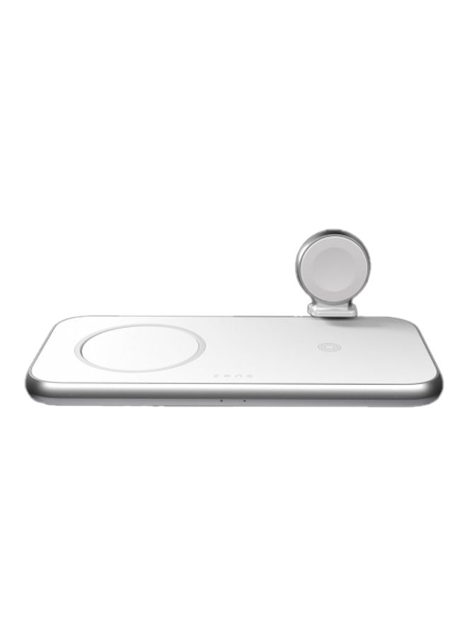 Zens - Aluminium 4-in-1 Wireless Charger with 45W USB PD Designed for Magsafe White - Image 1