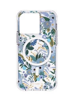 iPhone 13 Pro Case - Garden Party Blue - Magsafe w/ Antimicrobial Clear