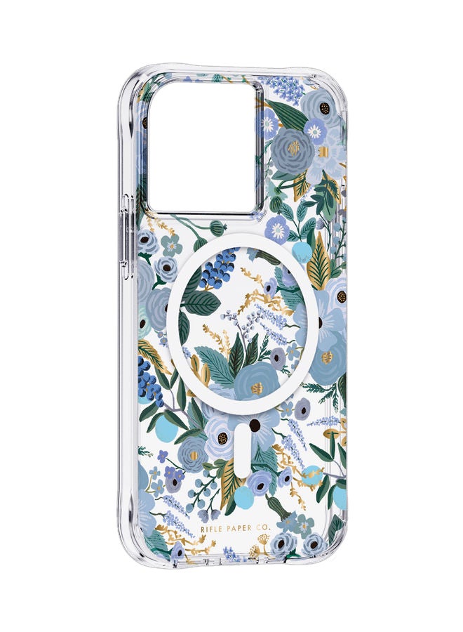Rifle Paper Co. - iPhone 13 Pro Case - Garden Party Blue - Magsafe w/ Antimicrobial Clear - Image 1