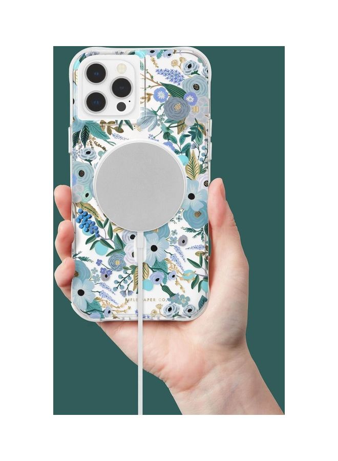Rifle Paper Co. - iPhone 13 Pro Case - Garden Party Blue - Magsafe w/ Antimicrobial Clear - Image 1
