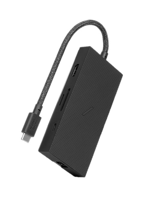 Type-C Smart Hub 7-in-1 Adapter w/ 2x USB 3.0, USB-C PD, HDMI, Micro SD, SD Card Reader, Ethernet Port Grey