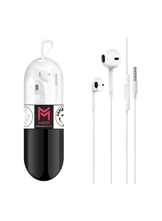 MARGOUN In-Ear Stereo Headset With Mic White - Image 2