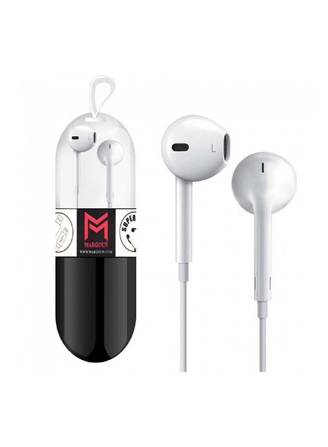 MARGOUN In-Ear Stereo Headset With Mic White - Image 4