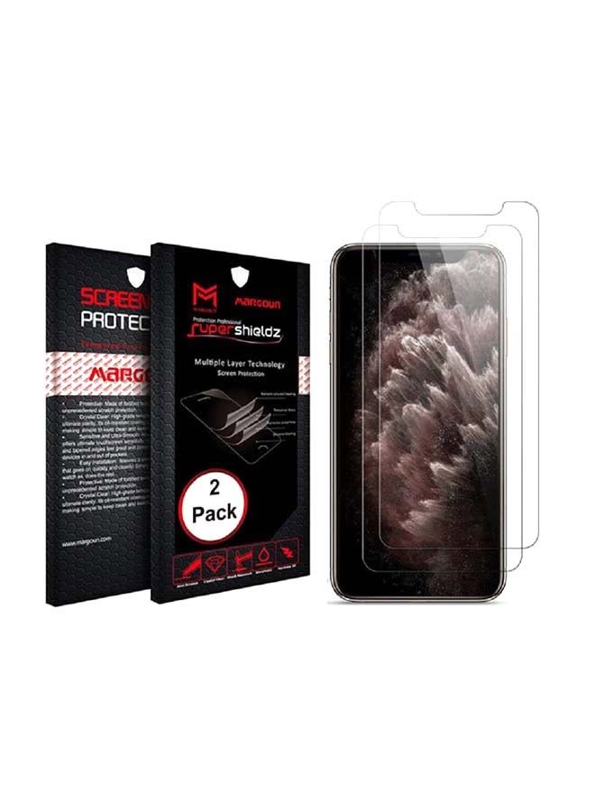 MARGOUN 2-Piece Tempered Glass Screen Protector For Apple IPhone 11 Pro Clear - Image 1