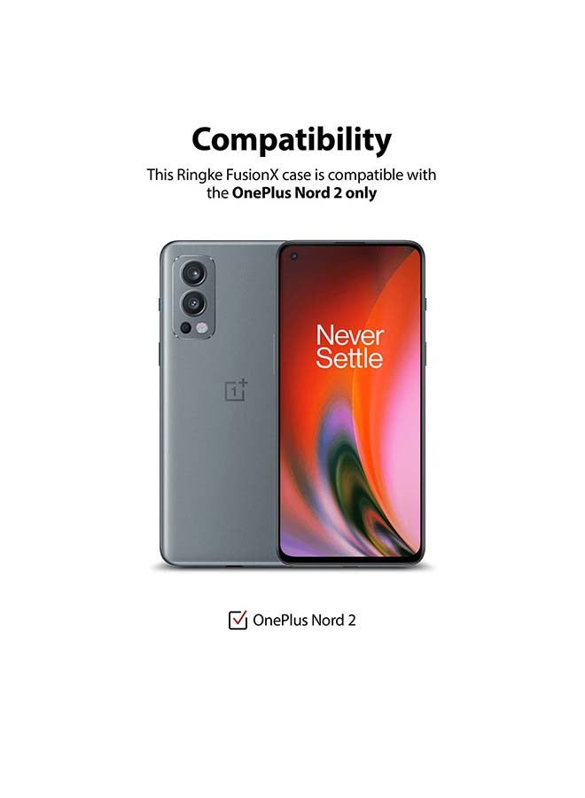 Ringke Fusion X Series OnePlus Nord 2 Case Hard PC Back Heavy Duty TPU Frame Cover - Black - Image 2
