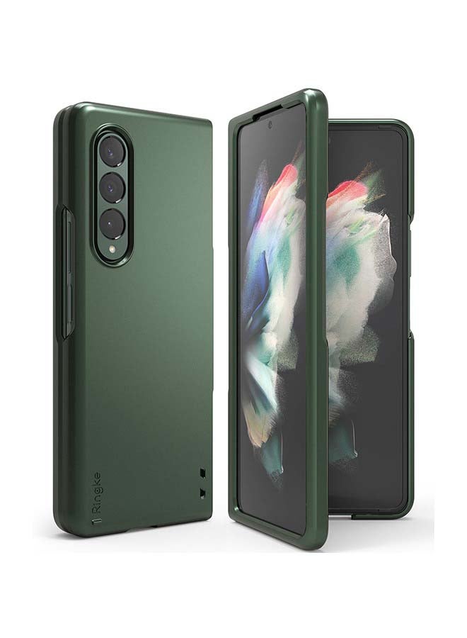Ringke Slim Case Series for Samsung Galaxy Z Fold 3 Ultra-thin Transparent Cover Wireless Charging Compatible - Deep Green  - Image 1