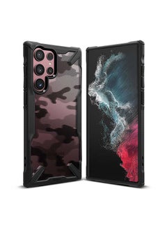 Ringke Fusion X Series for Samsung S22 Ultra Case Hard PC Back Heavy Duty TPU Frame Cover - Camo black  - Image 1