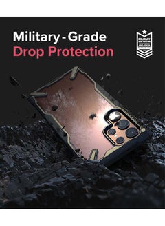 Ringke Fusion X Series for Samsung S22 Ultra Case Hard PC Back Heavy Duty TPU Frame Cover - Camo black  - Image 4