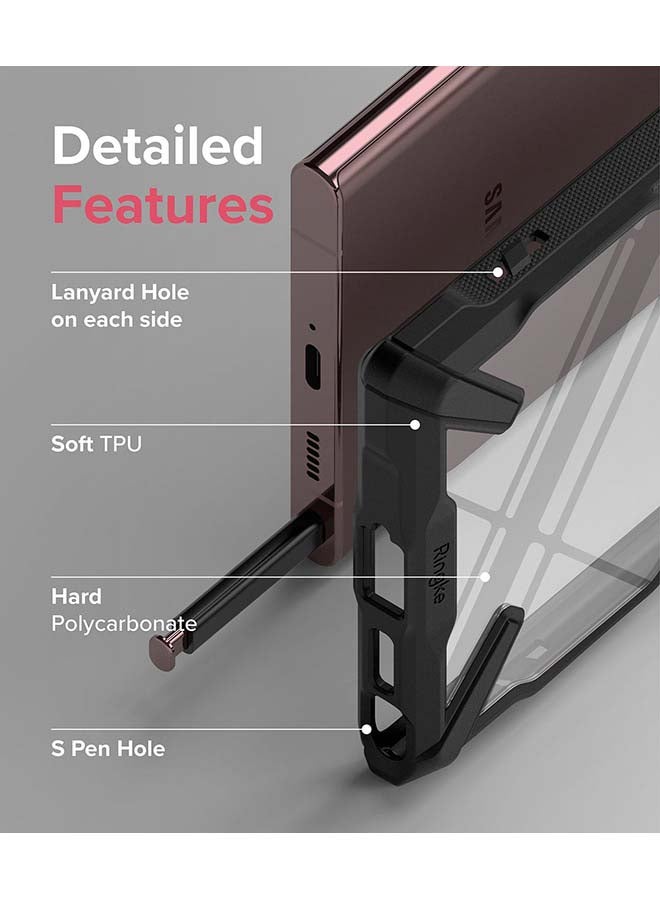 Ringke Fusion X Series for Samsung S22 Ultra Case Hard PC Back Heavy Duty TPU Frame Cover - Camo black  - Image 5