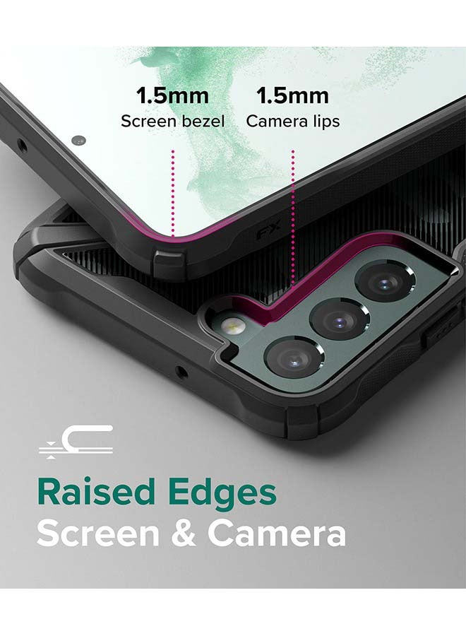 Ringke Fusion X Series for Samsung S22 Case Hard PC Back Heavy Duty TPU Frame Cover - Black - Image 3