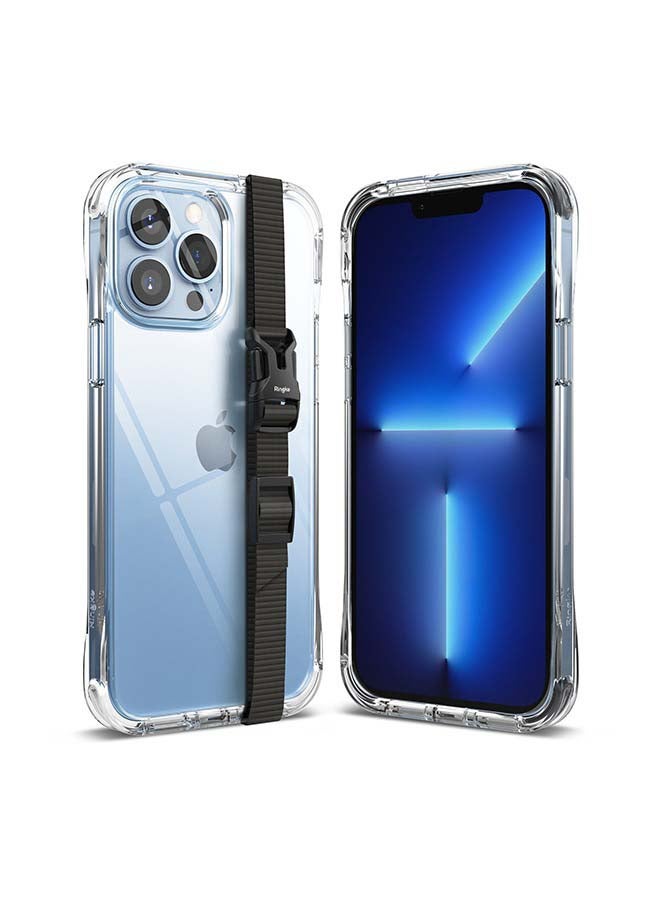 Ringke Fusion Plus Series with Buckle Strap iPhone 13 Pro Max Case Anti-Fingerprint Impact Absorption Cover - Clear & Yellow - Image 1