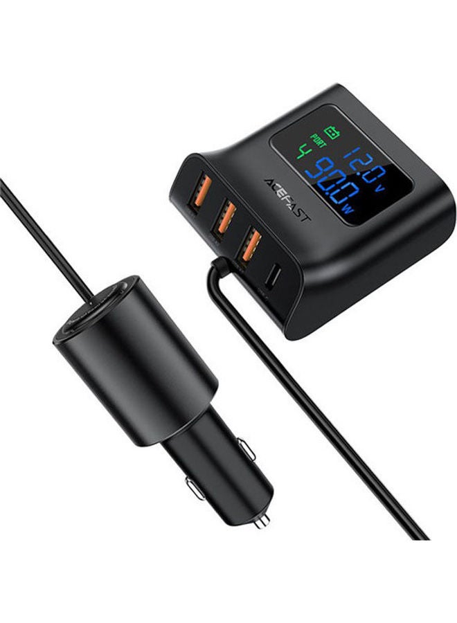 أسيفاست موزع شاحن سيارة 90 واط 4 في 1 مع شاشة LED رقمية - Image 2