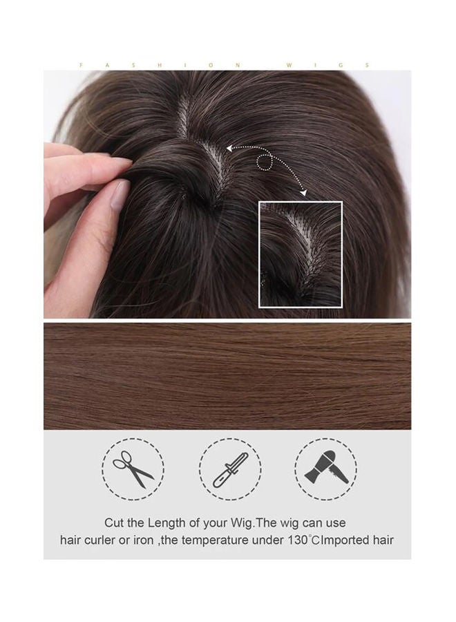 Mid-Part Gradient Big Wave Synthetic Wig Pink 60cm - Image 5