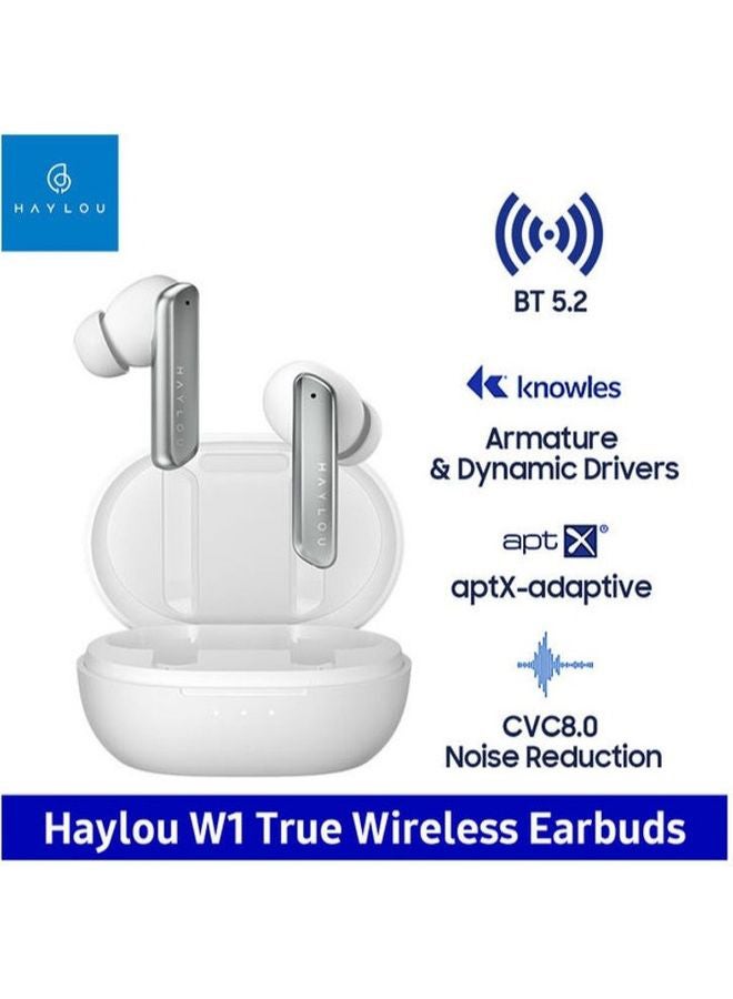 Haylou W1 TWS In-Ear Earbuds With Charging Case White - Image 3