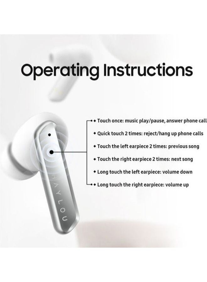 Haylou W1 TWS In-Ear Earbuds With Charging Case White - Image 4