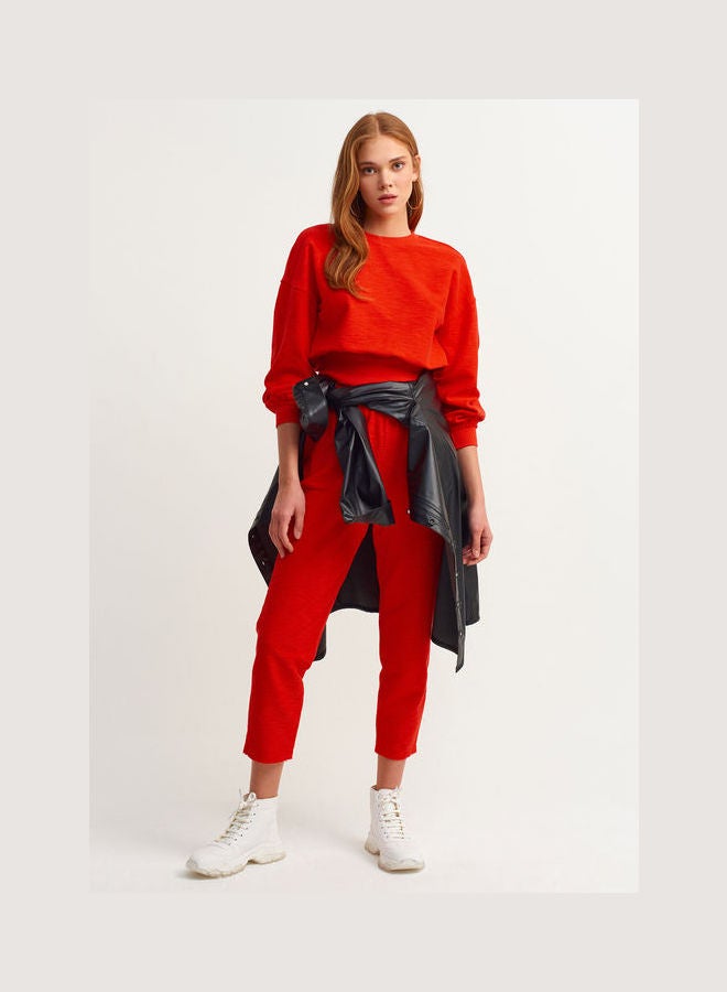 OXXO Cotton Carrot Fit Pants Red  - Image 1