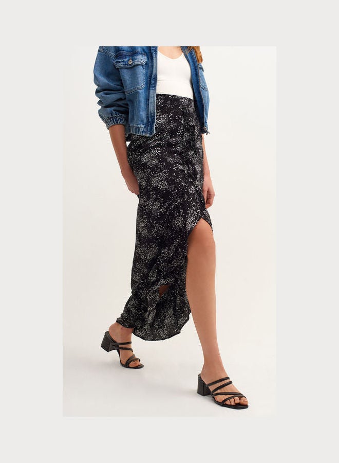 OXXO Ruffled Slit Asymmetric Skirt Multicolour  - Image 2