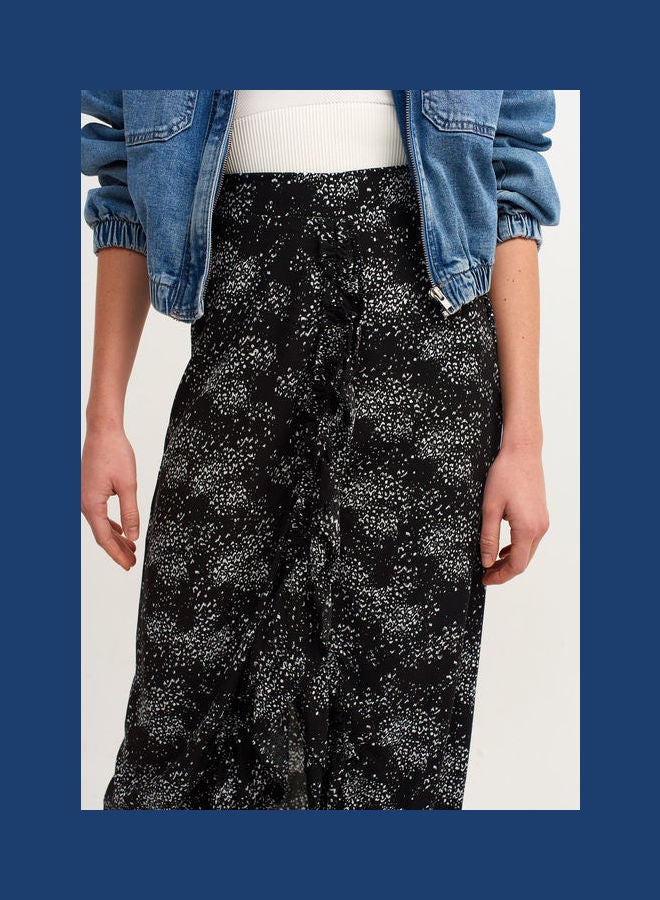 OXXO Ruffled Slit Asymmetric Skirt Multicolour  - Image 3
