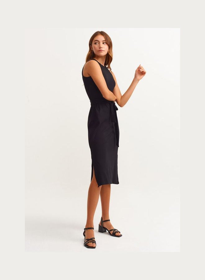 OXXO Cut Out And Slit Detailed Dress Black  - Image 3