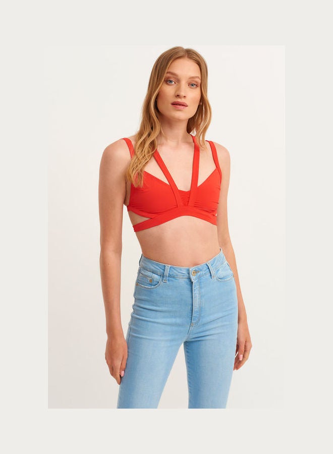 OXXO - Bustier With Lace Detail Red - Image 1