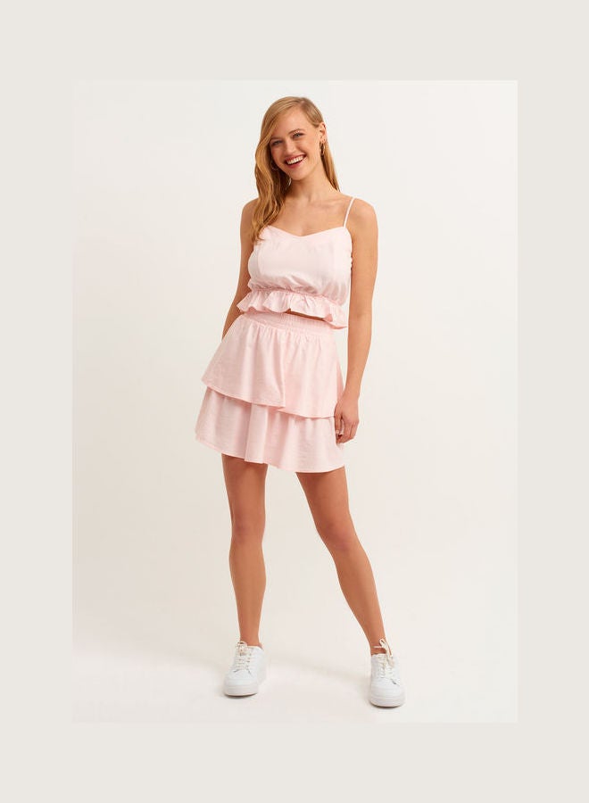 OXXO Padded Tunic With Fashionable  Details Pink  - Image 2