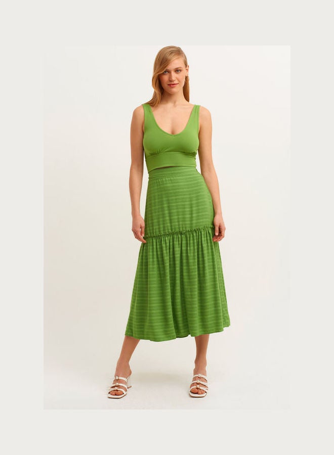 OXXO - Ruffle Detailed Skirt Green - Image 1