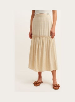 Ruffle Detailed Skirt Beige