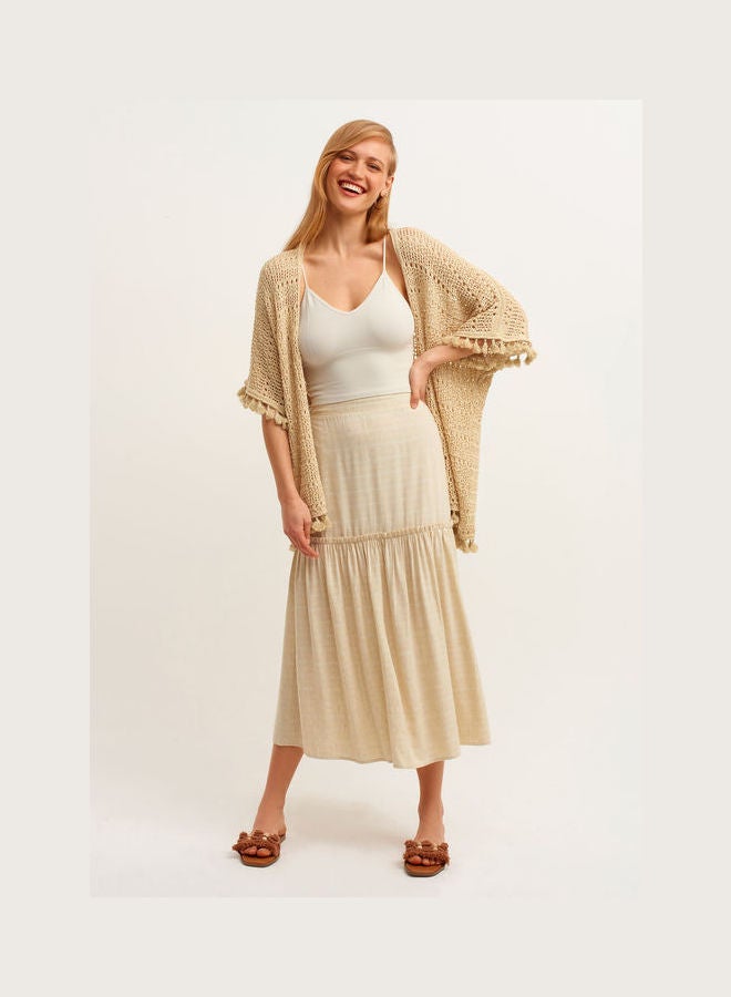 OXXO - Ruffle Detailed Skirt Beige - Image 1