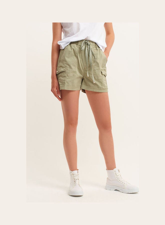 OXXO High Rise Mini Shorts Antik Seagrass  - Image 1
