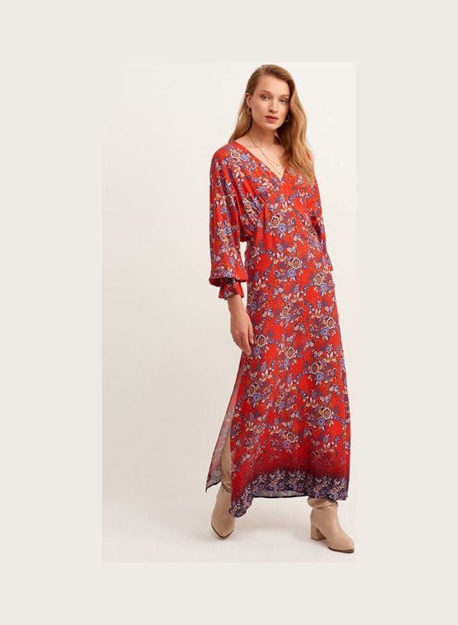 OXXO - Tie Back Bohemian Maxi Dress Red - Image 1