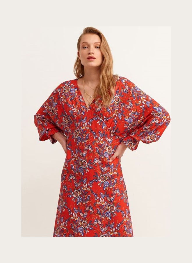 OXXO - Tie Back Bohemian Maxi Dress Red - Image 1