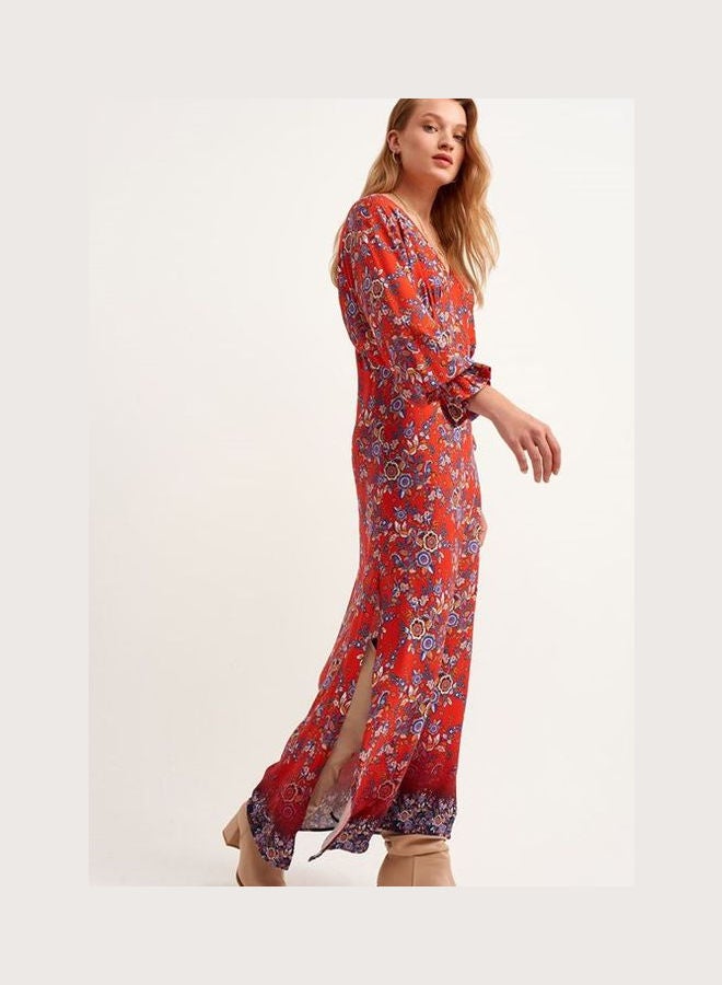 OXXO - Tie Back Bohemian Maxi Dress Red - Image 1