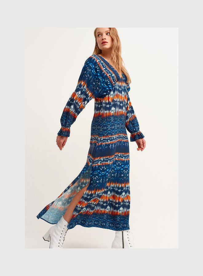 OXXO - Tie Back Bohemian Maxi Dress Multicolour - Image 1