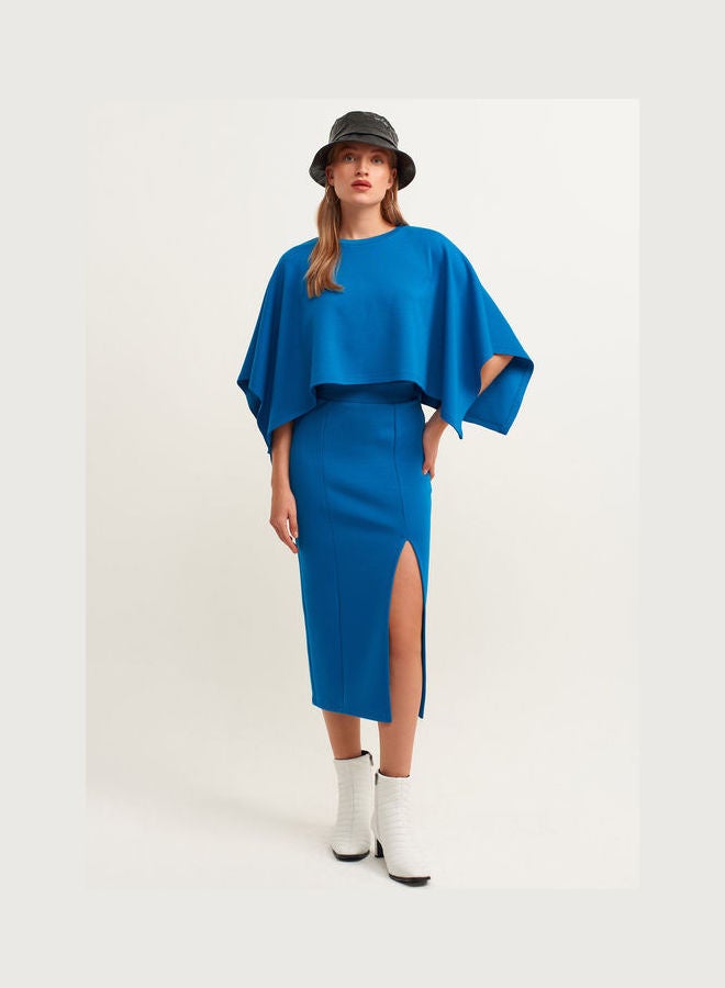 OXXO - Embroidery Detailed Skirt Blue - Image 1