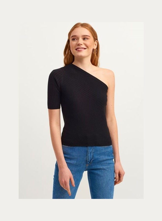 OXXO Reversible Collar Detailed Knitwear Black  - Image 3