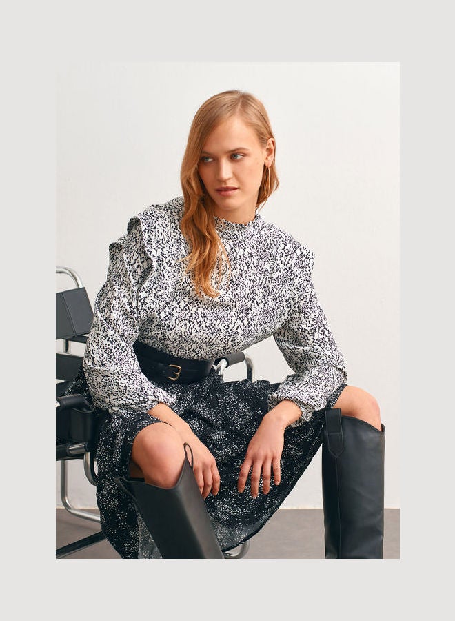 OXXO Ruffled Waistcoat Dress With Pattern Multicolour  - Image 2